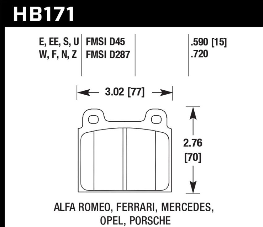 Hawk Performance HB171D.590 ER-1 Disc Brake Pad