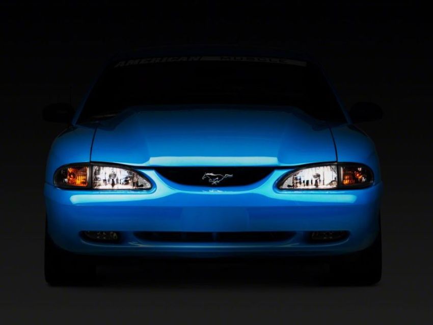 Raxiom 49049 94-98 Ford Mustang Axial Series Cobra Style Headlights- Chrome Housing (Clear Lens)
