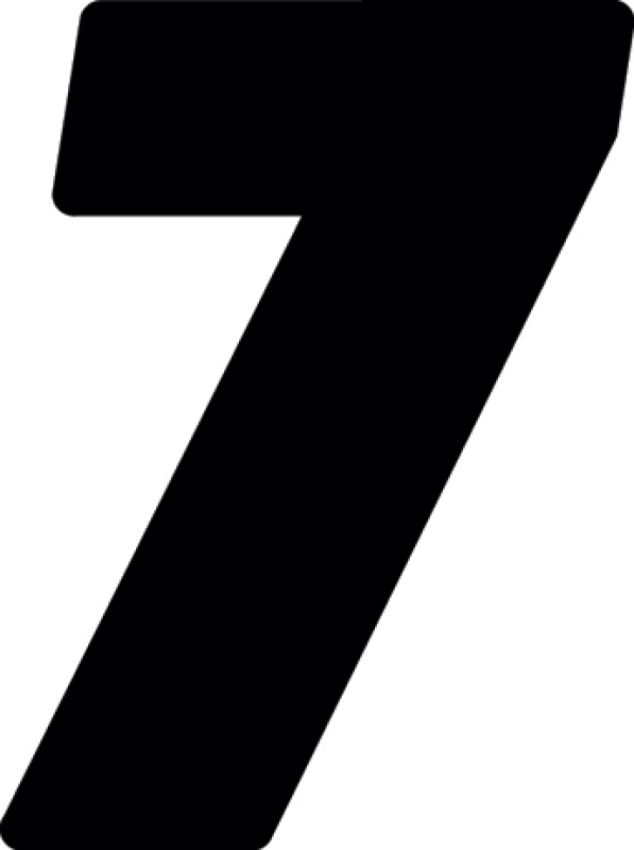 Hardline DD73B-7 Dirt Digits 3pk 7 in. - High Gloss Number 7 - Black