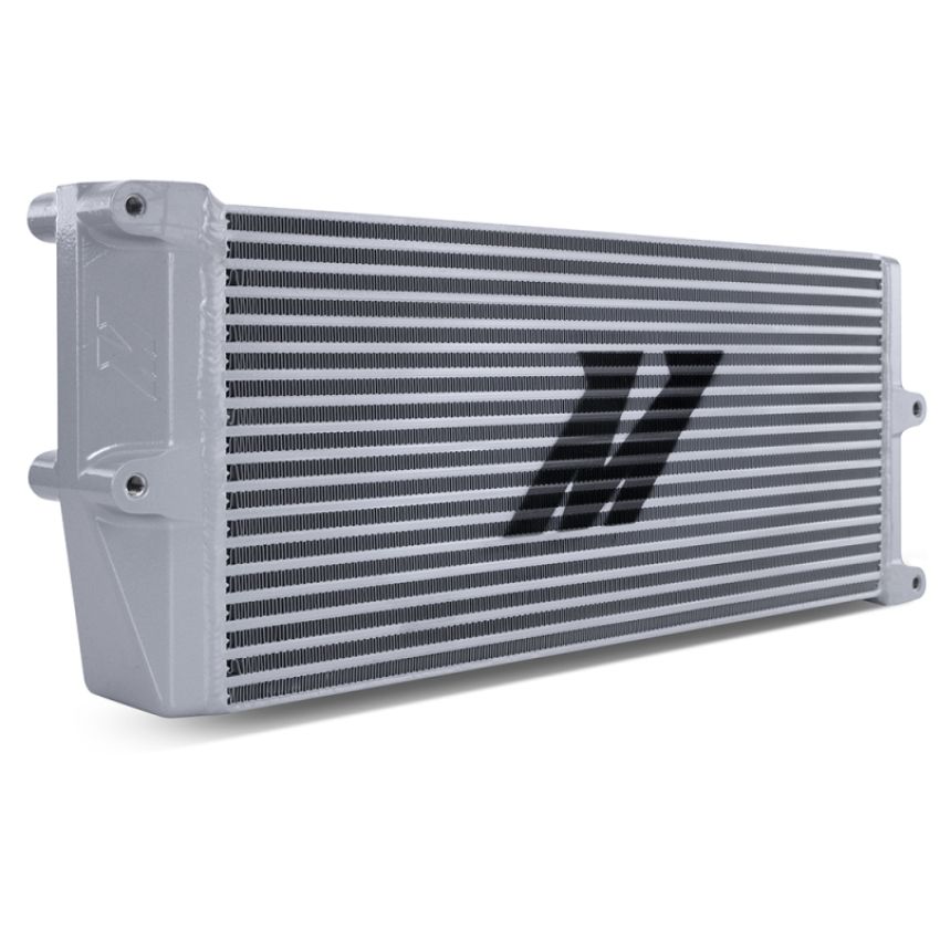Mishimoto MMOC-OO-17SL Heavy-Duty Oil Cooler - 17in. Opposite-Side Outlets - Silver
