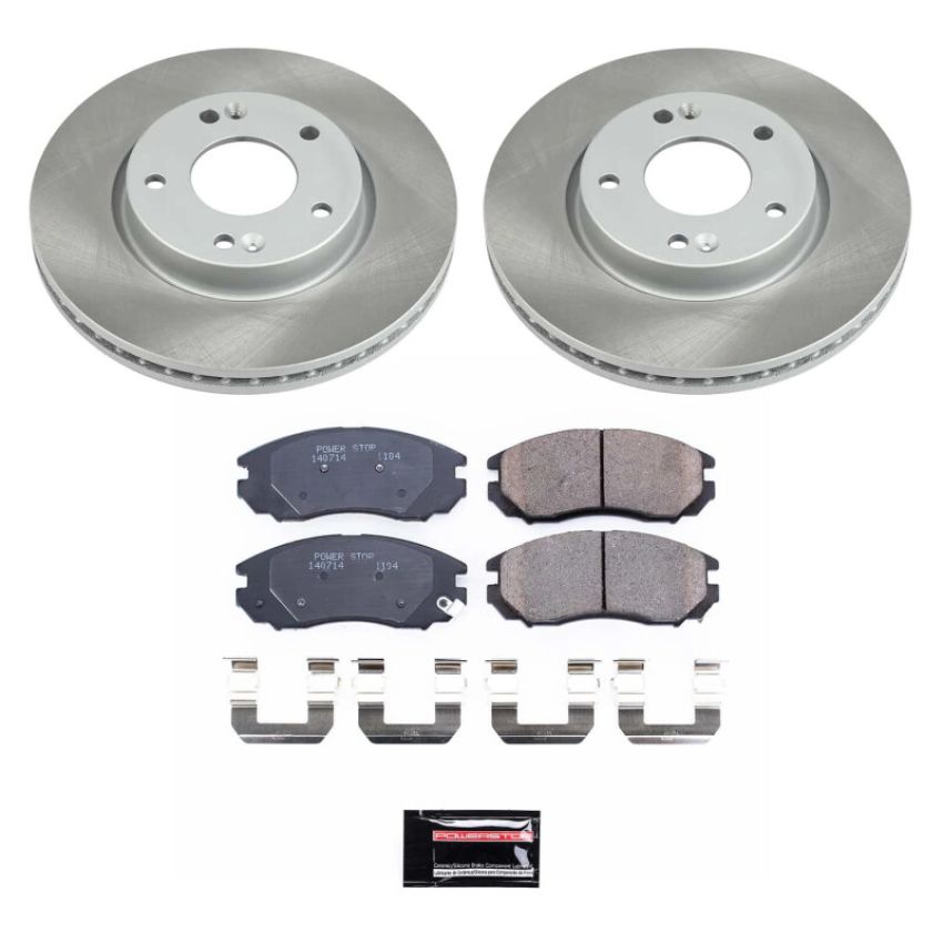 PowerStop SC163 Semi-Coated Rotor and Low-Dust Ceramic Brake Pad Kit