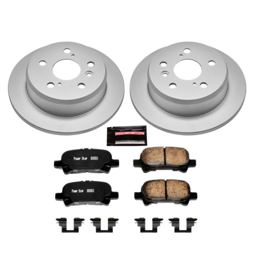 PowerStop CRK2417 Genuine Geomet Coated Rotor and Low-Dust Ceramic Brake Pad Kit