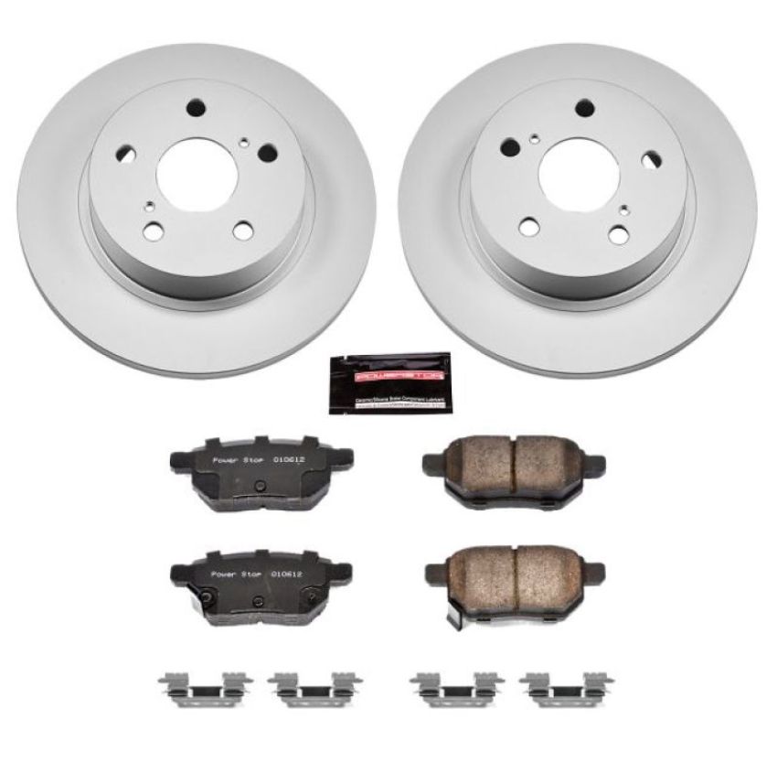 PowerStop CRK6097 Genuine Geomet Coated Rotor and Low-Dust Ceramic Brake Pad Kit
