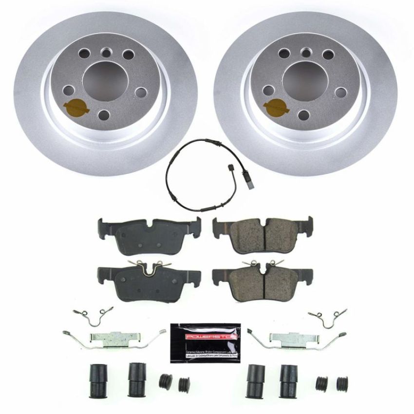 PowerStop CRK8111 Genuine Geomet Coated Rotor and Carbon-Fiber Ceramic Brake Pad Kit