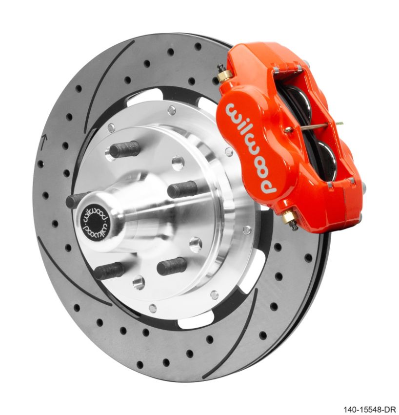 Wilwood 140-15548-DR 55-57 Chevrolet Bel Air Forged Dynalite Front Big Brake Kit - Red