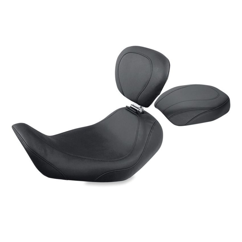 Mustang Motorcycle 79800 Mustang 06-17 Harley Dyna Wide Tripper Solo Seat w/Driver Backrest - Black