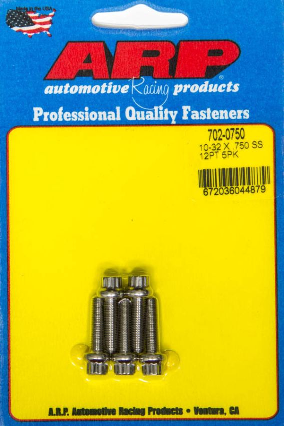 ARP ARP702-0750 S/S Bolt Kit -12pt (5pk) 10-32 x .750