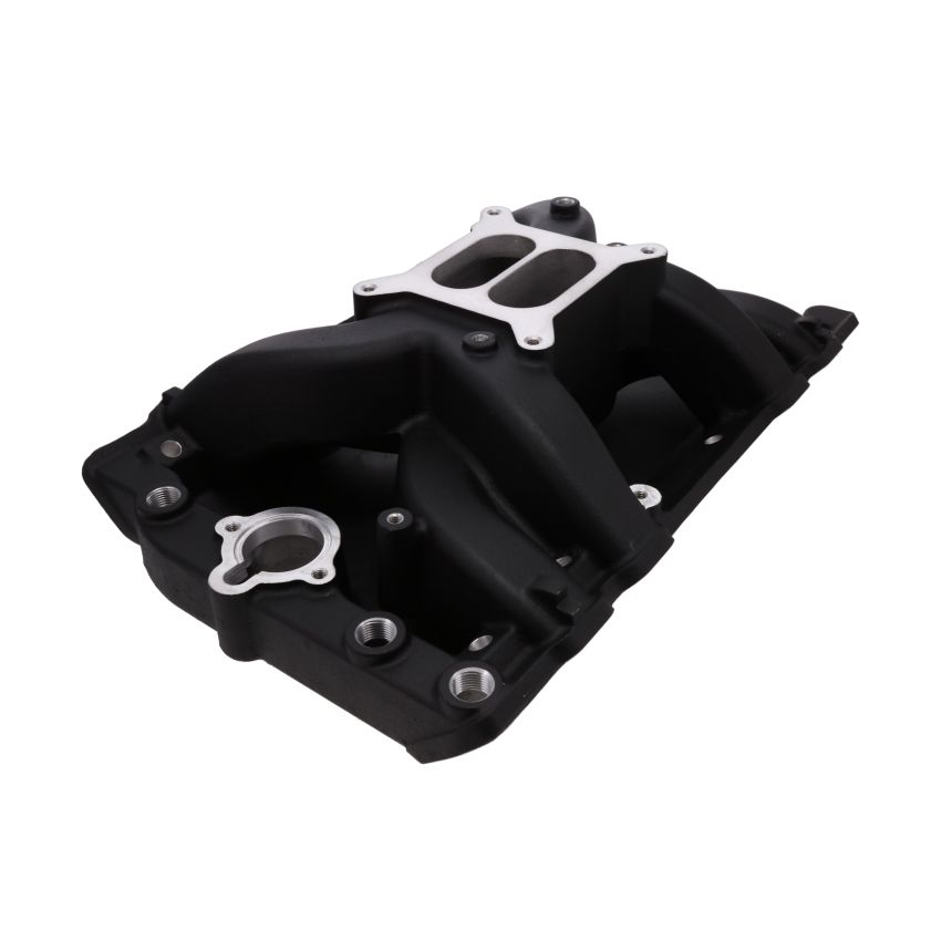 Top Street Performance 87551BK TSP Oldsmobile Big Block V8 Dual Plane Air Gap Black Aluminum Intake Manifold