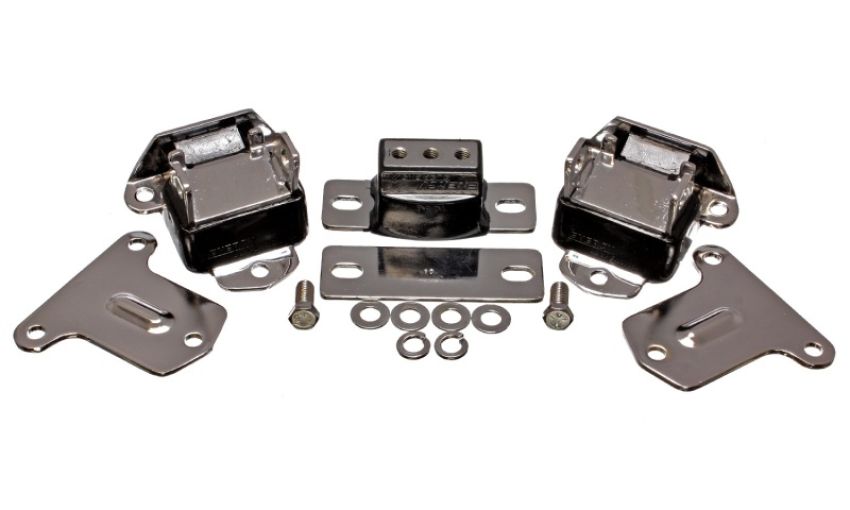 Energy Suspension 3.1134G 69-71 Camaro / 70-73 Monte Carlo Blk Motor and Transmission Mounts; Chrome Finish
