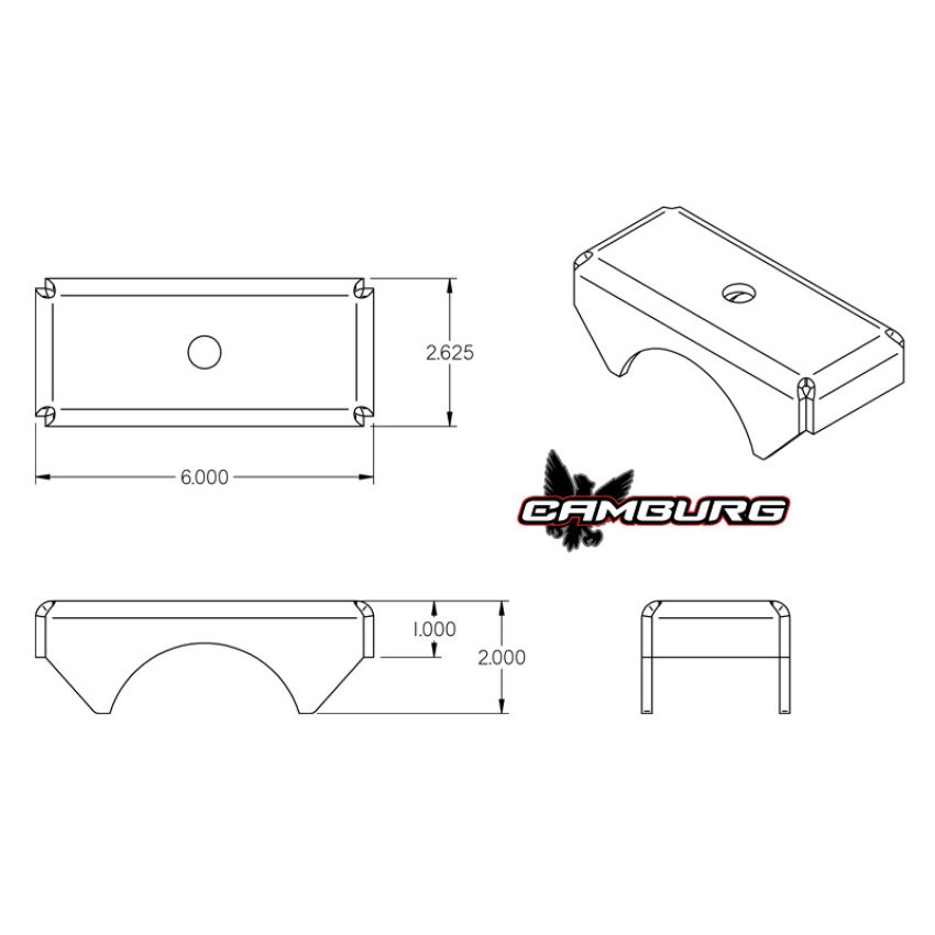Camburg CAM-020050 Leaf Spring Axle Perches (3.5in. OD tube) (pair)