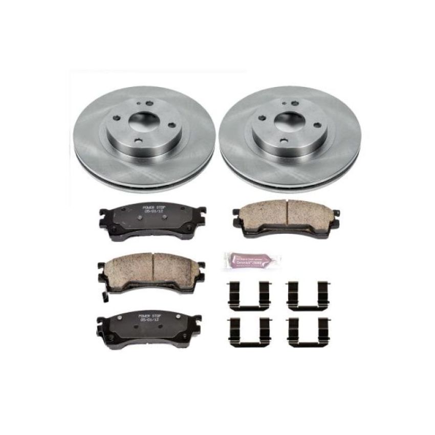 PowerStop KOE5031 OE Stock Replacement Low-Dust Ceramic Brake Pad and Rotor Kit