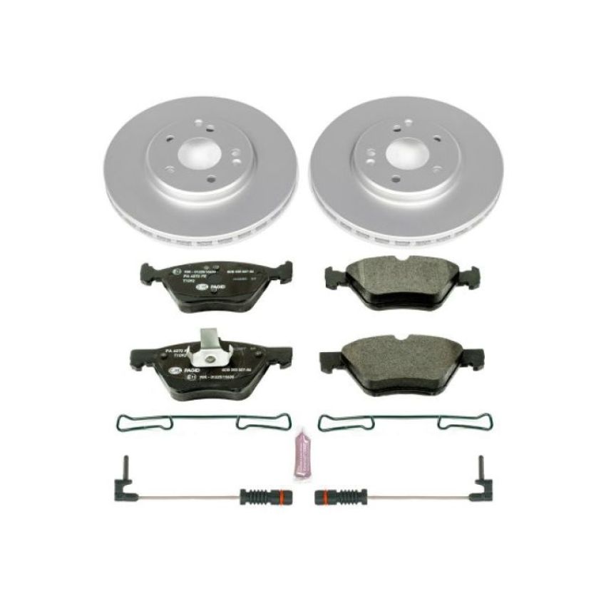 PowerStop ESK2926 Genuine Geomet Coated Rotors, ECE-R90 Brake Pads + Hardware Kit