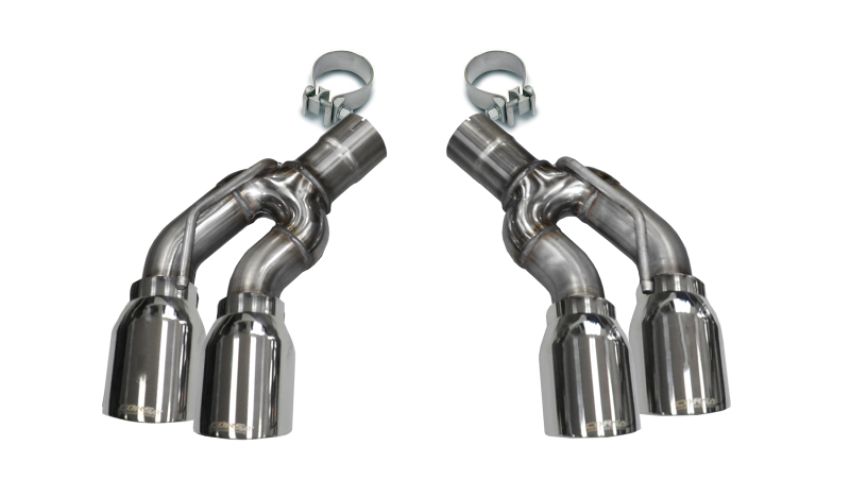 Corsa Performance 14359 Twin 4.0in. Polished Pro-Series Tip Kit (Clamps Included)