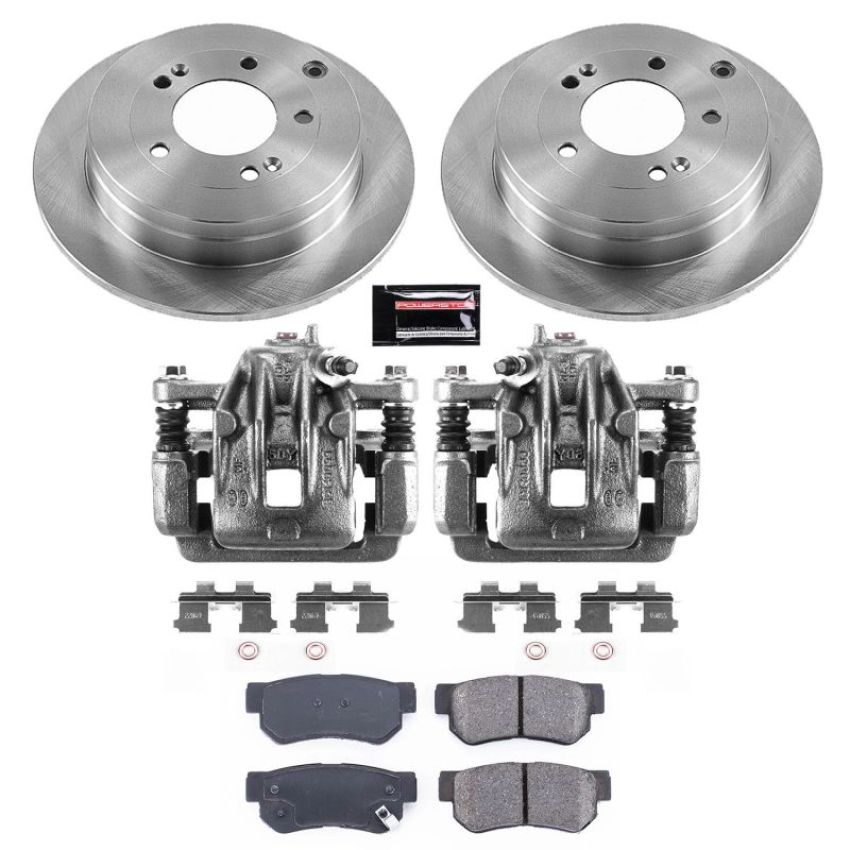 PowerStop KCOE5209 OE Stock Replacement Low-Dust Ceramic Brake Pad, Rotor and Caliper Kit