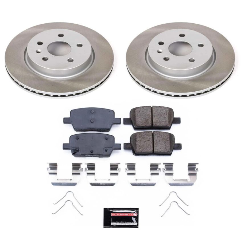 PowerStop SC7289 Semi-Coated Rotor and Low-Dust Ceramic Brake Pad Kit