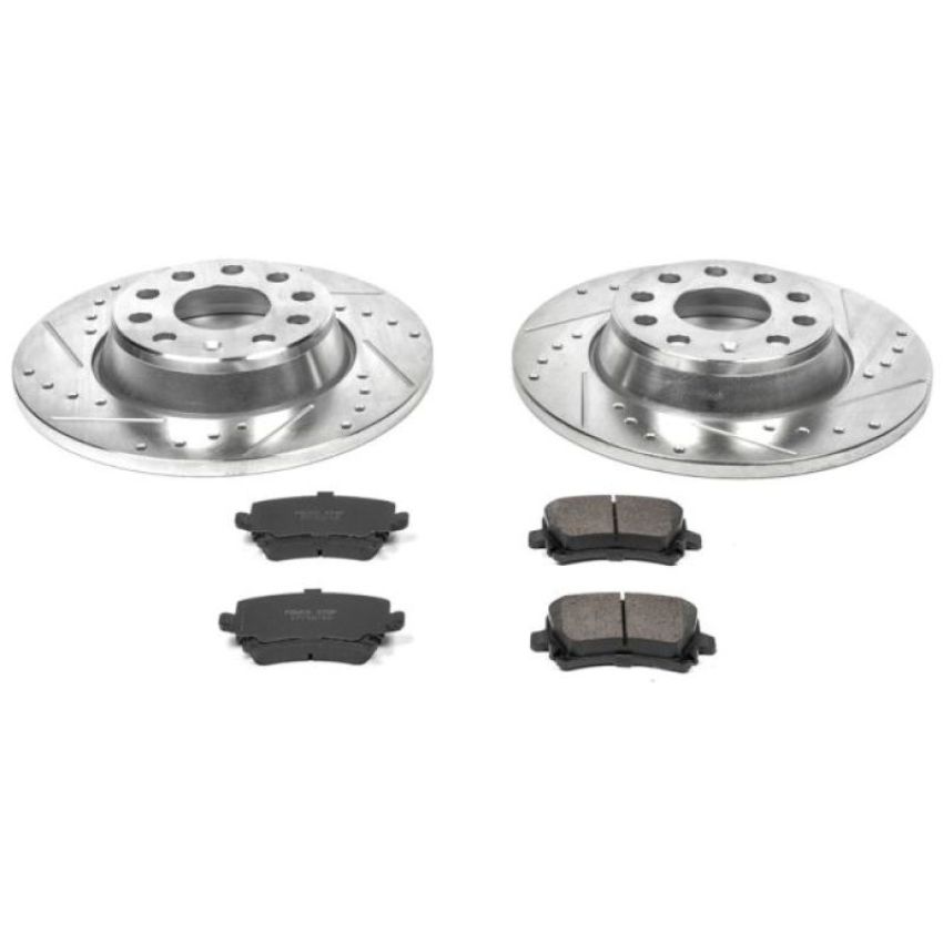 PowerStop K2261 Z23 Daily Driver Carbon-Fiber Ceramic Brake Pad and Drilled & Slotted Rotor Kit