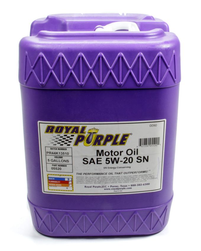 Royal Purple 05520 Premium Synthetic High Performance Multi-Grade 5W-20 Motor Oil - 5 Gallon