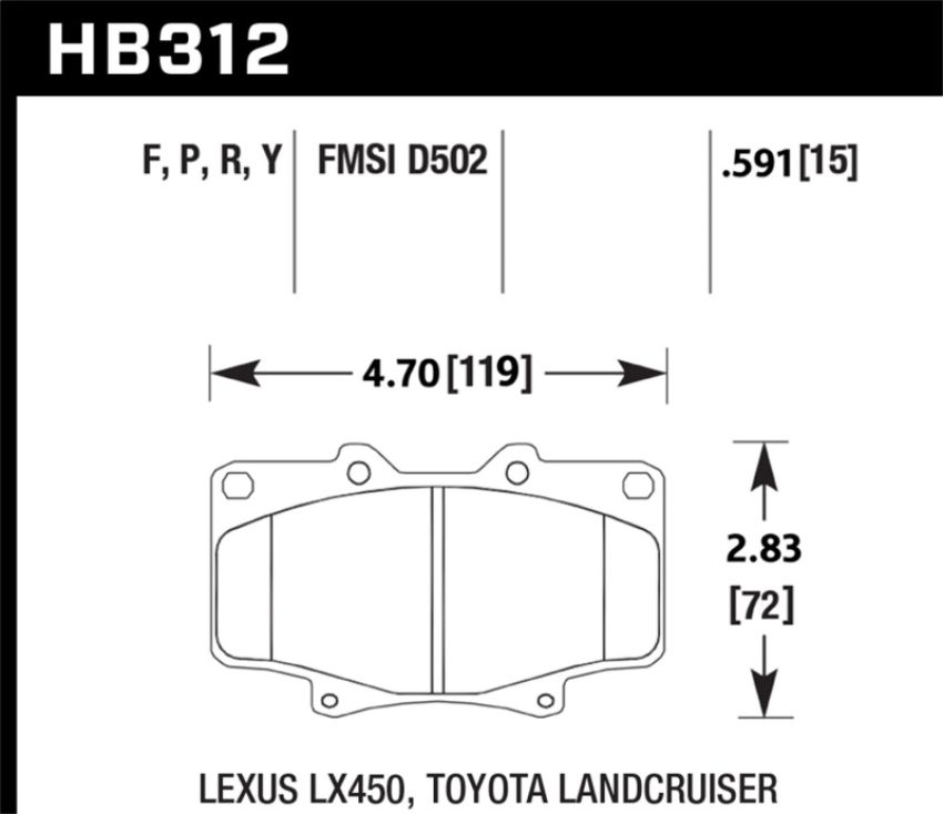 Hawk Performance HB312F.591 HPS Disc Brake Pad