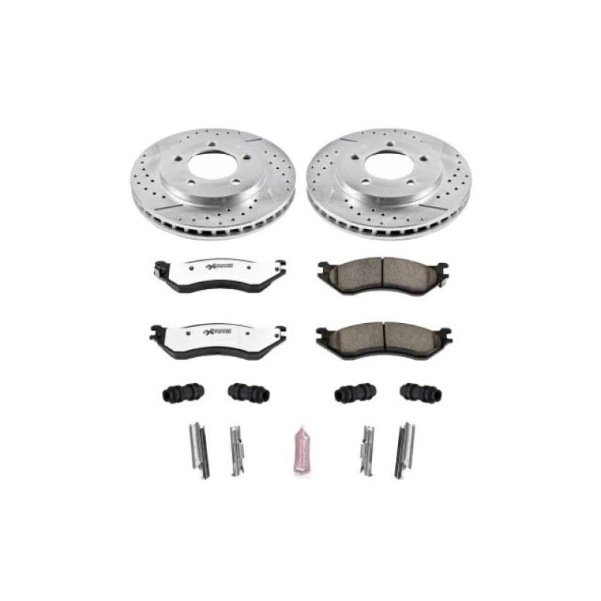 PowerStop K1869-36 Z36 Truck and SUV Carbon-Fiber Ceramic Brake Pad and Drilled & Slotted Rotor Kit
