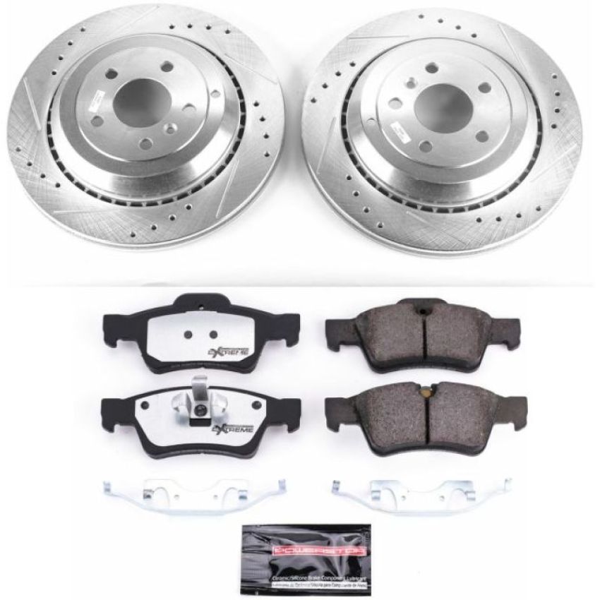 PowerStop K6708-26 Z26 Street Performance Ceramic Brake Pad and Drilled & Slotted Rotor Kit
