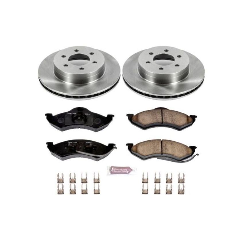 PowerStop KOE2138 OE Stock Replacement Low-Dust Ceramic Brake Pad and Rotor Kit