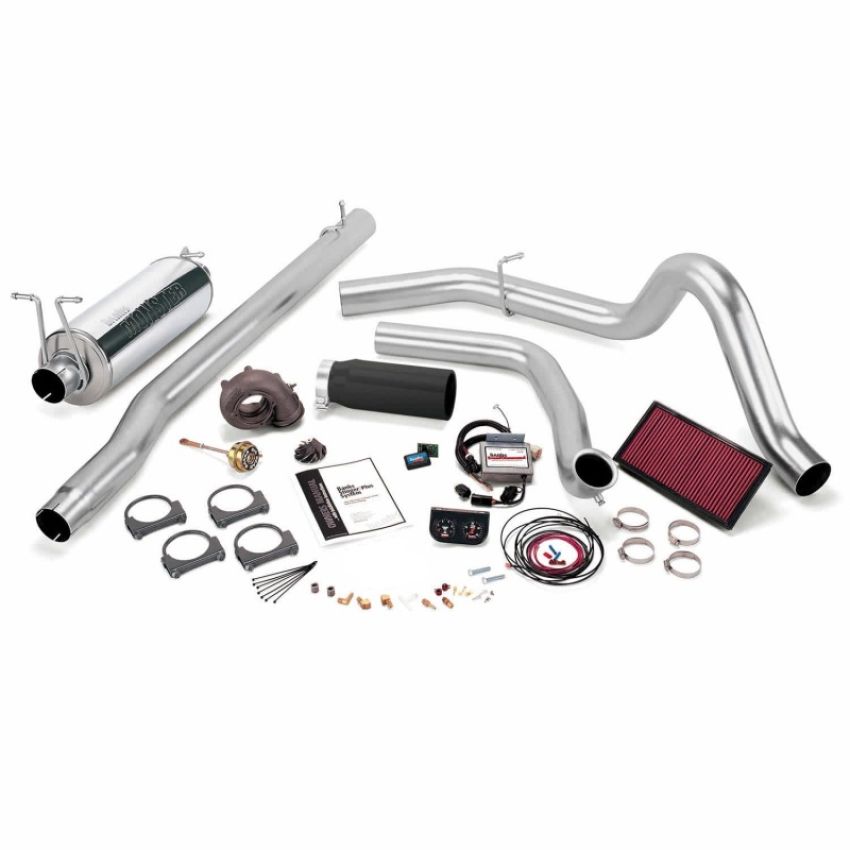 Banks Power 47521-B 99 Ford 7.3L F250/350 Auto Stinger-Plus System - SS Single Exhaust w/ Black Tip