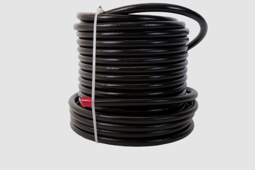 AEROMOTIVE AFS15338 10an PTFE S/S Braided Hose 16ft Black Jacketed