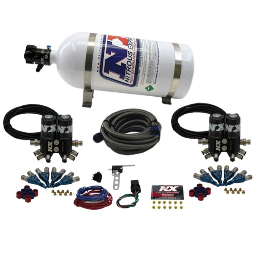 Nitrous Express 90100-10 STREET SHARK GAS (100-150-250HP) 4 SOLENOIDS WITH 10LB BOTTLE