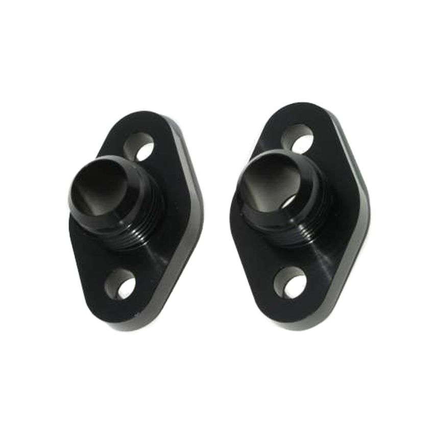 MEZIERE MEZWP8112ANS SBC #12 Water Pump Port Adapters - Black (2pk)