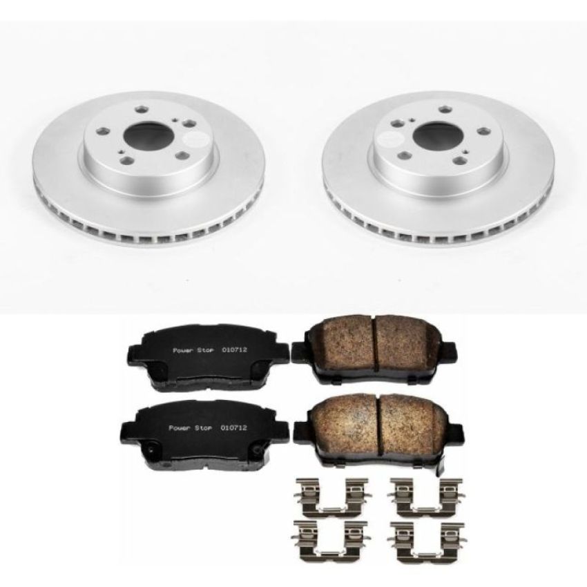 PowerStop CRK5219 Genuine Geomet Coated Rotor and Low-Dust Ceramic Brake Pad Kit
