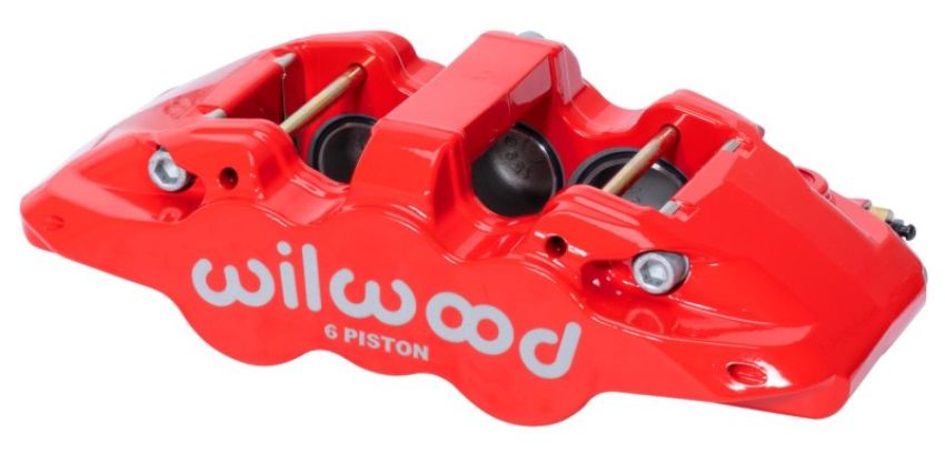 Wilwood 120-14442-RD Caliper-Forged DynaliteI w/Dust Seal-Red 4.04in Pistons, 1.25in disc,