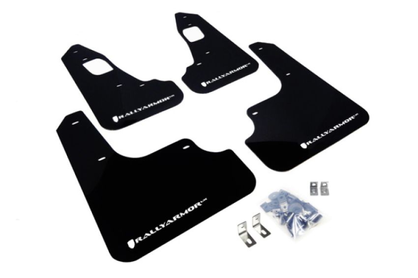 Rally Armor MF10-UR-BLK/WH Black Mud Flap/White Logo