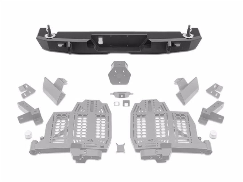 Rugged Ridge 11540.38 20-24 Jeep Gladiator Wingmate Rear Bumper (Max Spare Wheel/Tire 37in. Dia.) - Tex. Blk