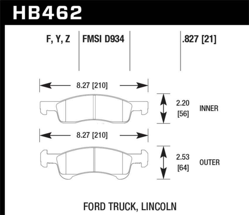 Hawk Performance HB462Y.827 LTS Disc Brake Pad