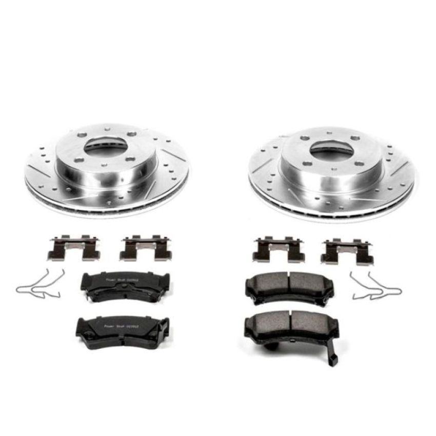PowerStop K1170 Z23 Daily Driver Carbon-Fiber Ceramic Brake Pad and Drilled & Slotted Rotor Kit
