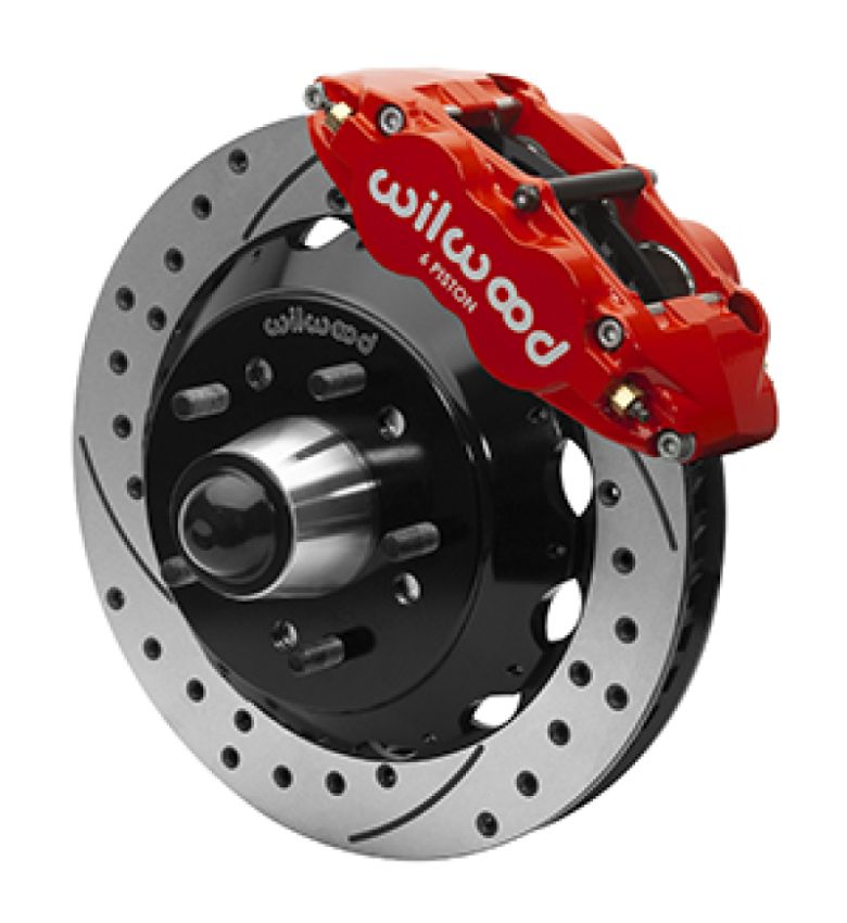 Wilwood 140-15941-DR Superlite 6R Front Brake Kit for 63-87 Chevy C10 Prospindle13.06 in Diameter, Red Calipers