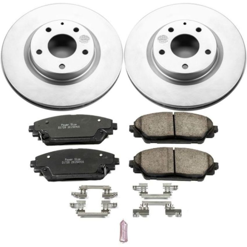 PowerStop CRK6971 Genuine Geomet Coated Rotor and Low-Dust Ceramic Brake Pad Kit