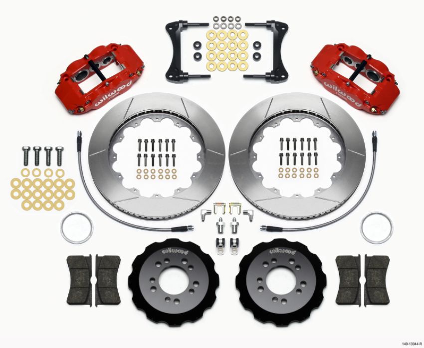 Wilwood 140-13044-R Narrow Superlite 6R Front Hat Kit 14.00in Red 2008-up Hyundai Genesis Coupe w/Lines