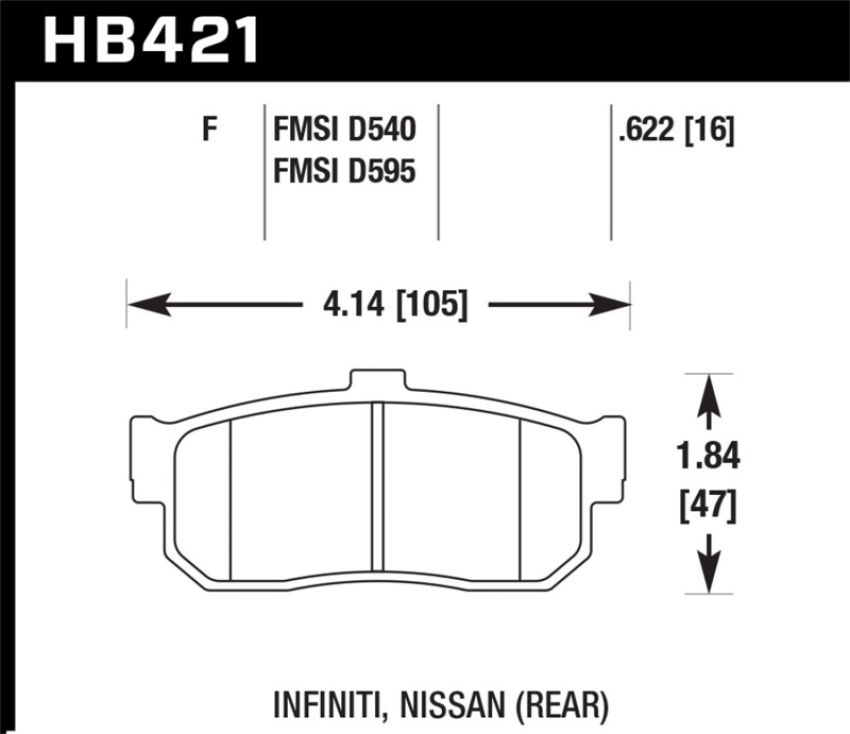 Hawk Performance HB421F.622 HPS Disc Brake Pad