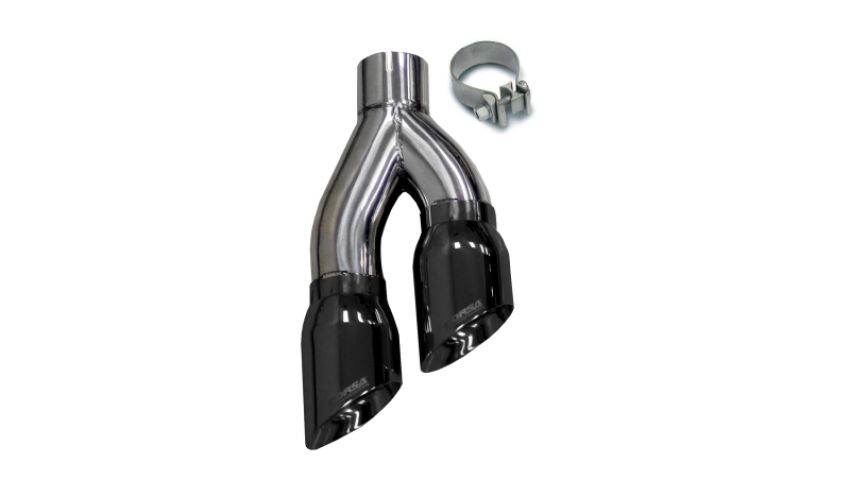 Corsa Performance 14031BLK Twin 4.0in. Side Swept Black PVD Pro-Series Tip Kit (Clamp Included)
