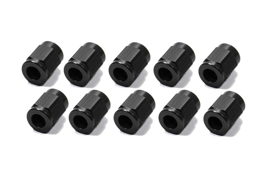FRAGOLA FRG481803-BL-10 #3 Aluminum Tube  Nuts (10pk) Black
