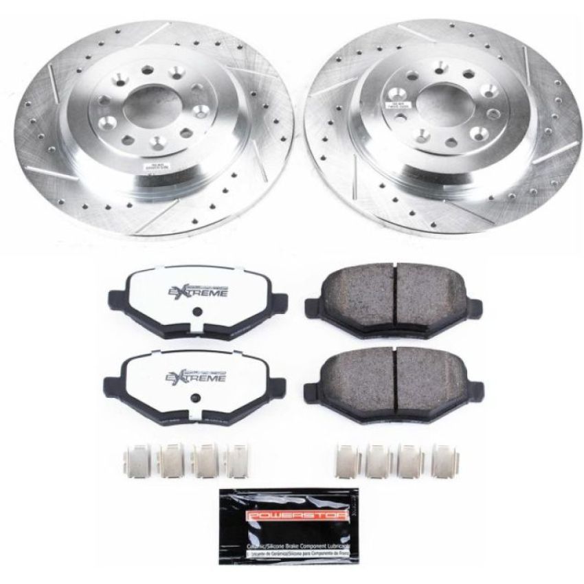 PowerStop K4744-36 Z36 Truck and SUV Carbon-Fiber Ceramic Brake Pad and Drilled & Slotted Rotor Kit