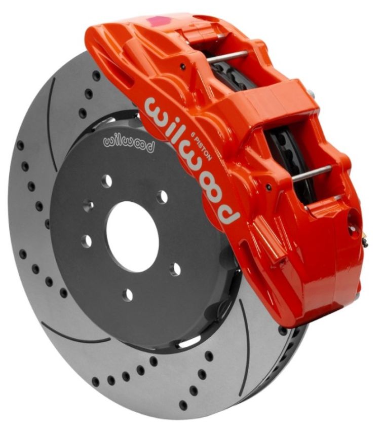Wilwood 140-15743-DR SX6R Front Brake Kit 15in SRP Slotted/Drilled Red w/ Lines 14+ Chevy Corvette C7