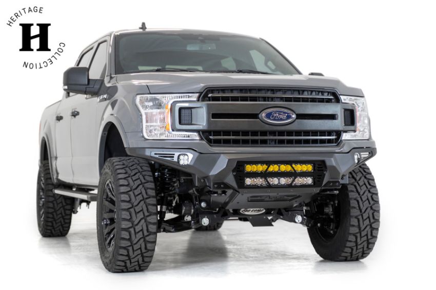 Addictive Desert Designs F180012140103 18-20 Ford F-150 Bomber Front Bumper w/ Dual 20IN LED Mounts