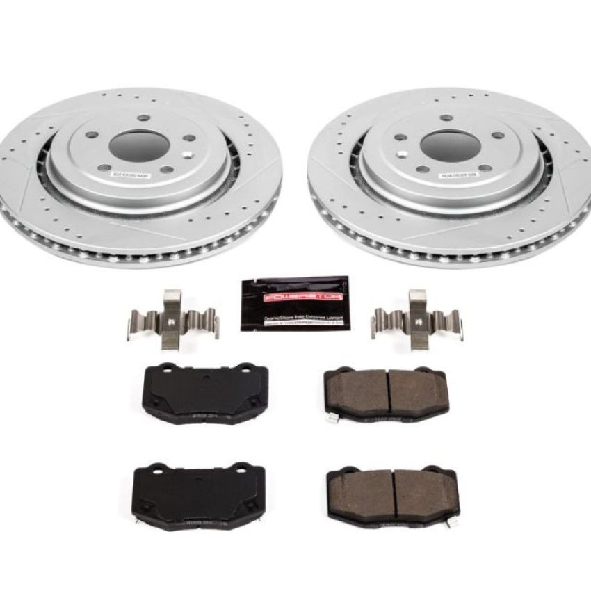 PowerStop K6530 Z23 Daily Driver Carbon-Fiber Ceramic Brake Pad and Drilled & Slotted Rotor Kit