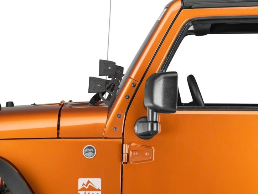 Raxiom J106739 07-18 Jeep Wrangler JK Windshield Mounted Dual Light Brackets
