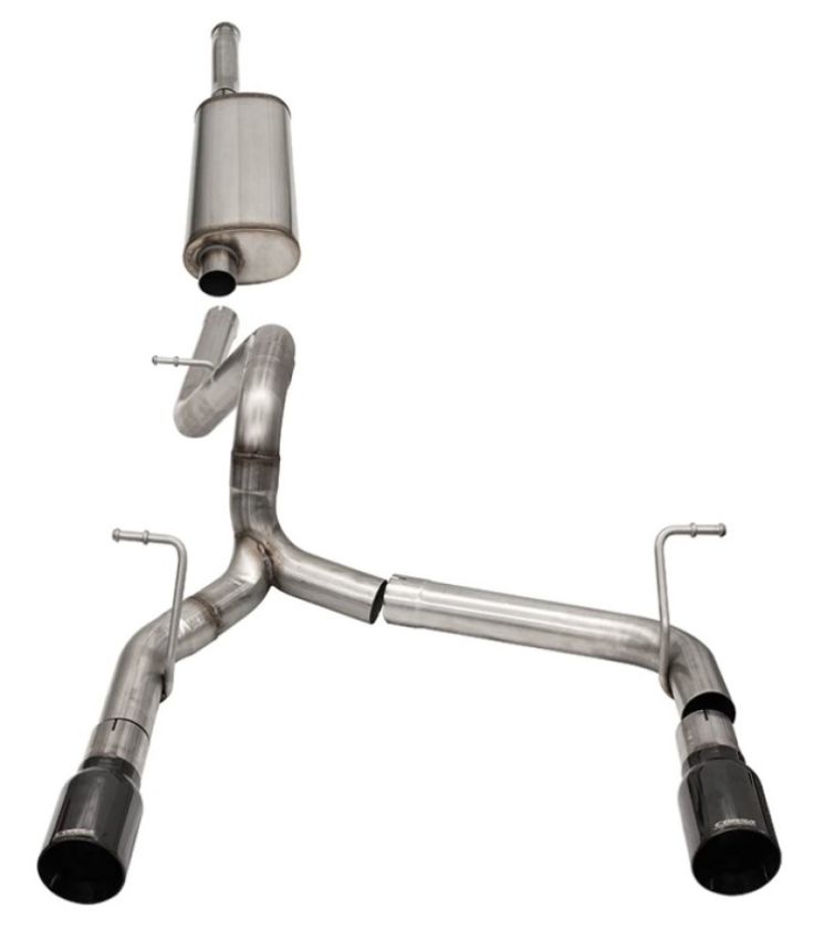 CORSA Performance 21124BLK Corsa 2018-2024 Jeep Wrangler JLU 3.6L 2.75in Sport Cat-Back Exhaust w/ 4in Black Tips