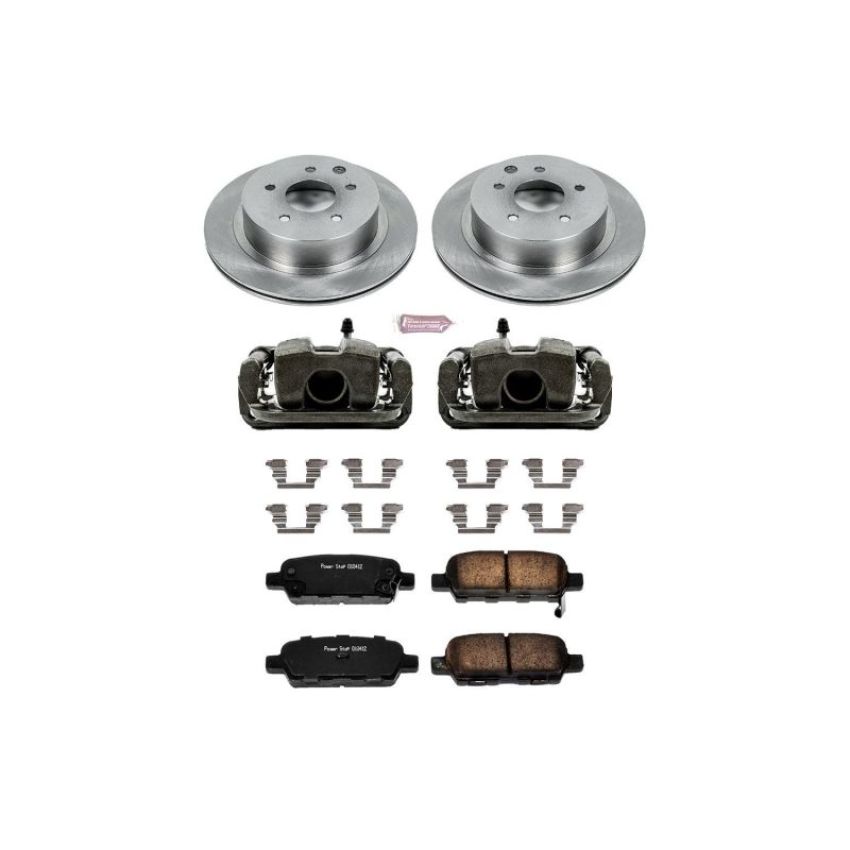 PowerStop KCOE103 OE Stock Replacement Low-Dust Ceramic Brake Pad, Rotor and Caliper Kit