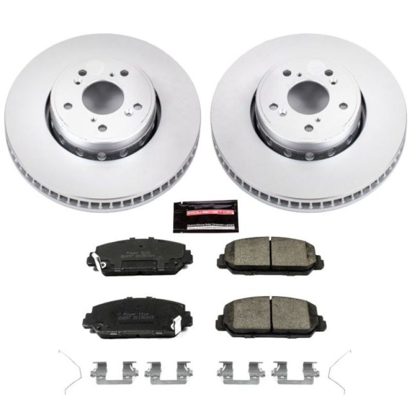 PowerStop CRK6940 Genuine Geomet Coated Rotor and Low-Dust Ceramic Brake Pad Kit