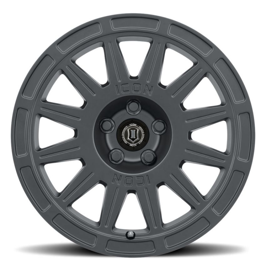 ICON 7015705046SB Ricochet 15x7 5x100 15mm Offset 4.6in BS 56.1mm Bore Satin Black Wheel